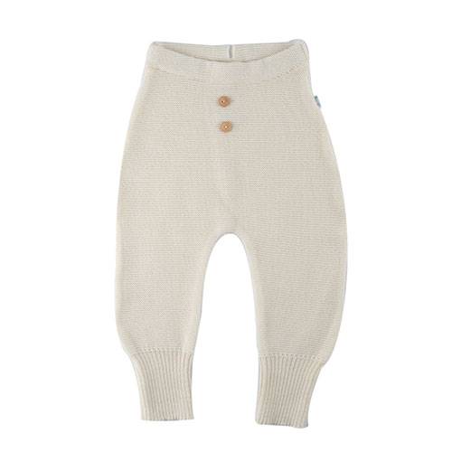 Pantalon tricoté en laine mérinos style Crawlers Iobio - Naturel