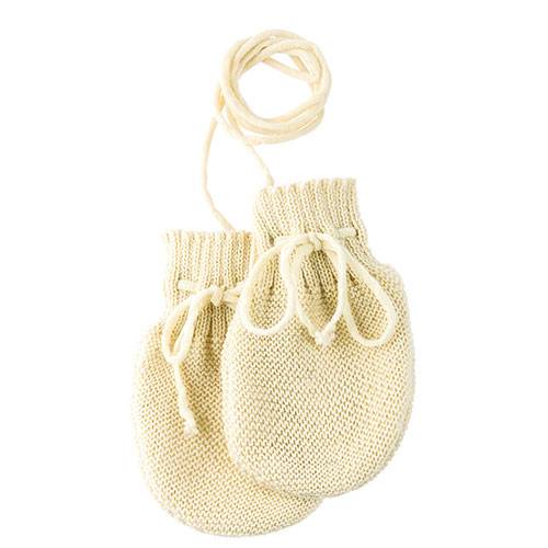 Moufles en laine pour bébé Disana - Naturel