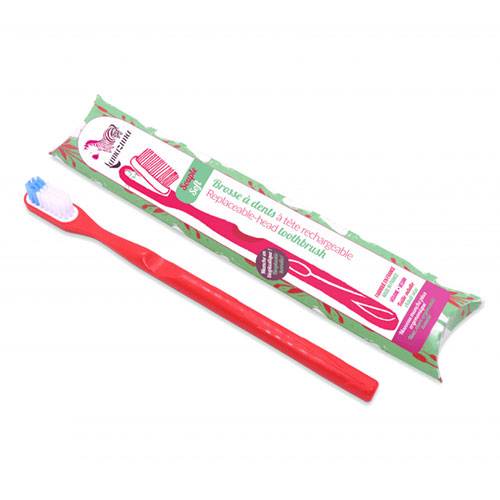 Brosse à dents écologique rechargeable Lamazuna Framboise