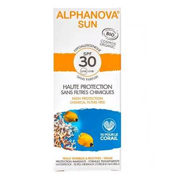 Crème solaire hypoallergénique Visage bio SPF 30 Alphanova
