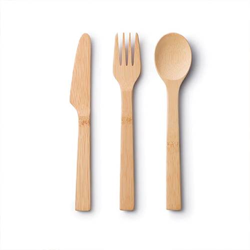 Cuillère, fourchette et couteau Bambu