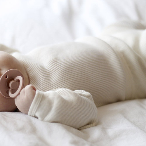Body pour bébé en soie et coton Bono Minimalisma - Cream