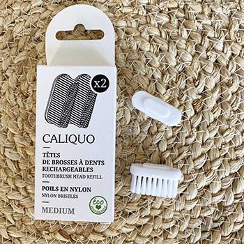 Pack de deux recharges pour brosse à dents écologique Caliquo