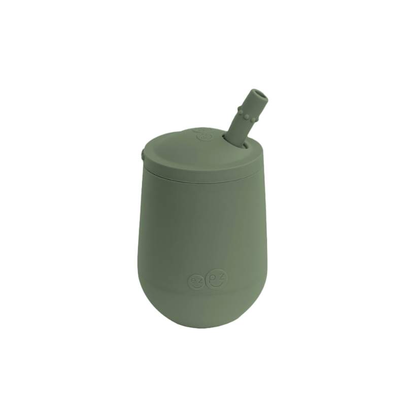 Gobelet d'apprentissage avec paille EZPZ Mini Cup en silicone - vert sauge,  Puériculture