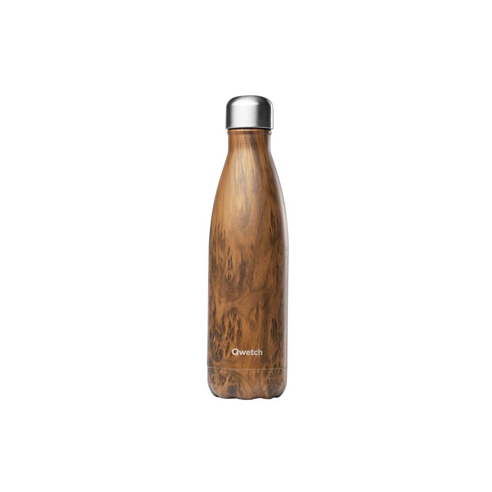 Bouteille isotherme Qwetch 500ml - Wood Brun