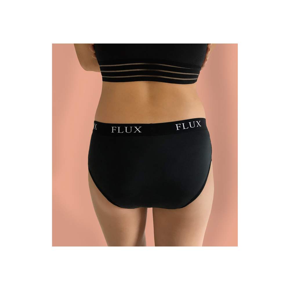 Culotte Menstruelle Taille Haute flux moyen et abondant Flux Undies High  Waist noir Flux Undies - Fitancy