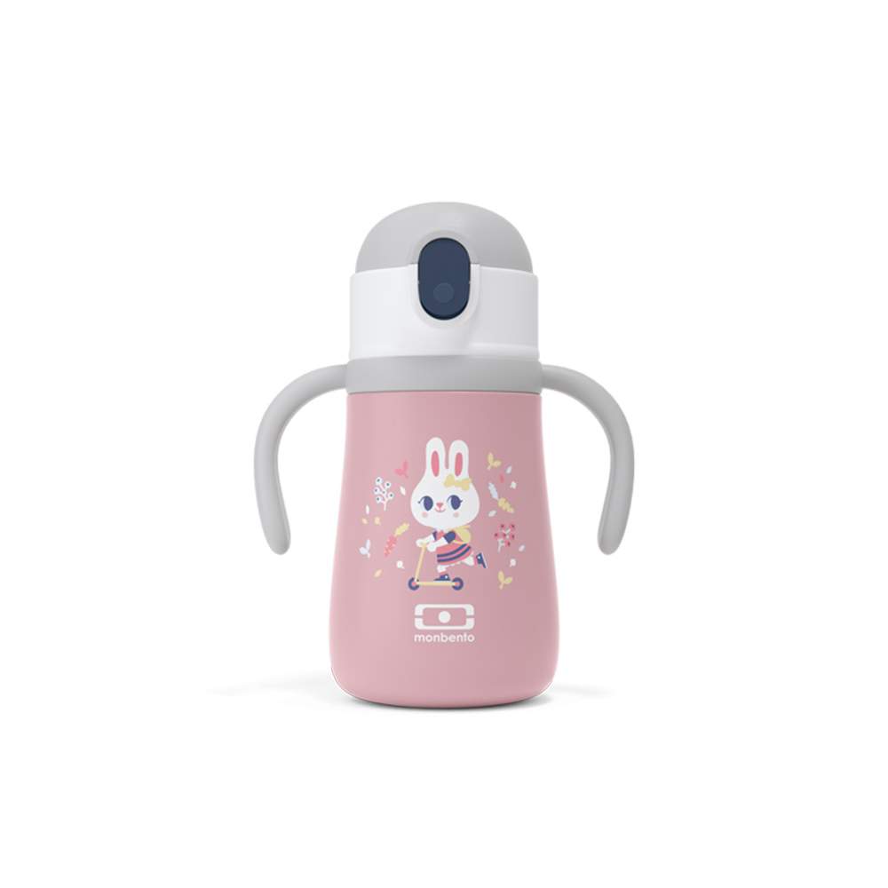 La bouteille isotherme enfant Monbento Stram - Rose Bunny