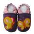 Chaussons cuir souple Carozoo - Papillons chocolat 