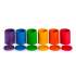 6 contenants avec couvercles multicolores en bois 