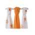 Lot de 3 mini-langes en mousseline de bambou Etoiles orange Xkko