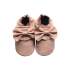 Chaussons cuir souple Carozoo - Noeud rose 