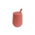 Mini gobelet avec paille et couvercle EZPZ - Terre de Sienne