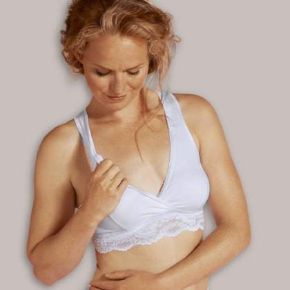 Soutien-gorge grossesse et allaitement en coton – Blanc