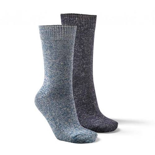 2 paires de chaussettes en laine/alpaga Adultes Fellhof - Bleu/denim