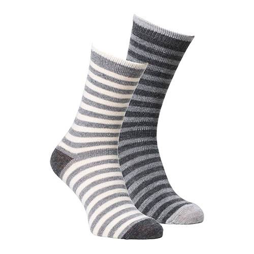 2 paires de chaussettes en laine/alpaga Fellhof - Beige & Gris