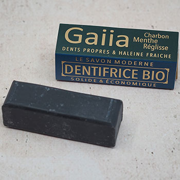 Dentifrice solide bio charbon/menthe/réglisse Gaiia 