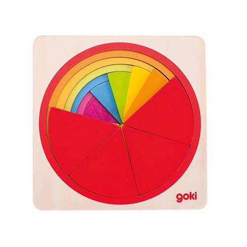 Puzzle cercle multicolore en bois Goki
