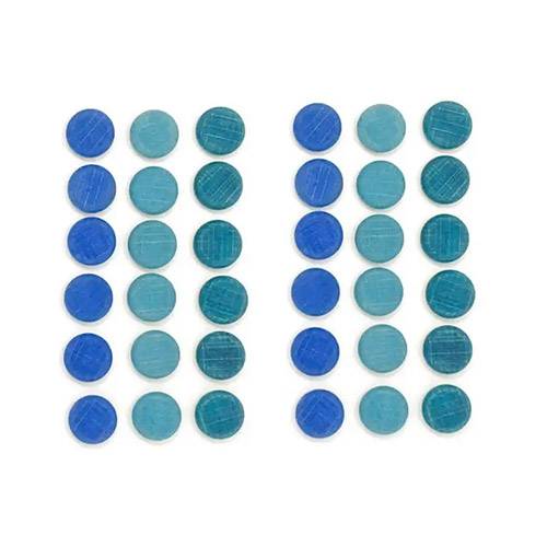 Mandala petites pièces colorées en bois Grapat - Bleu