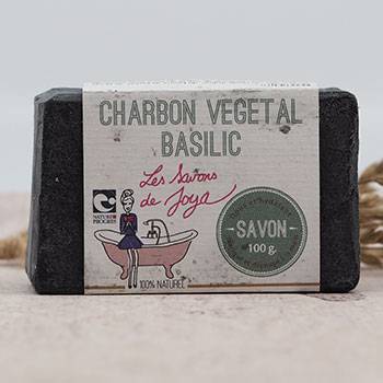Savon Les Savons de Joya - Charbon végétal & basilic 