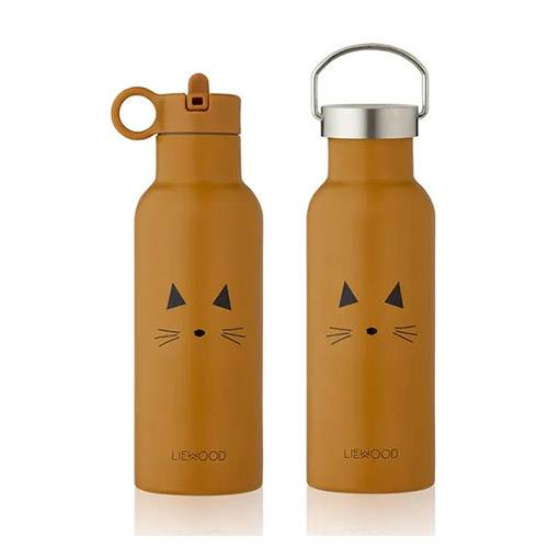 Gourde en inox isotherme 500ml Liewood - Chat moutarde
