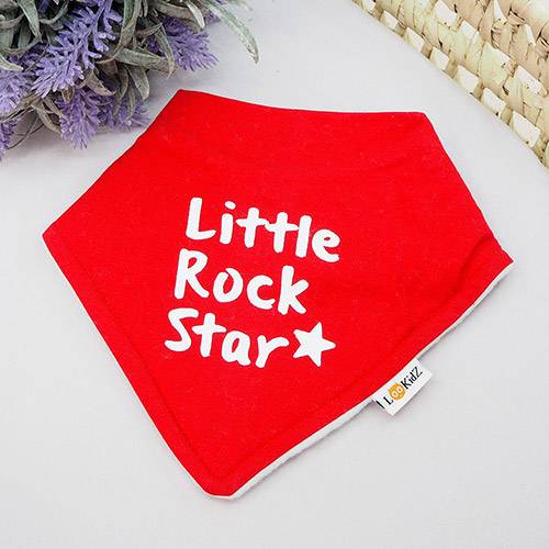 Bavoir bandana Lookidz Little Rock Star rouge