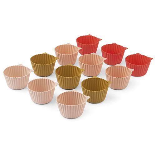 12 moules à muffins en silicone Jerry Liewood - Rose multi mix