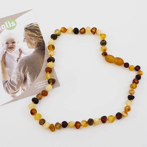 Collier d'ambre pour bébé Kadolis - Perles rondes