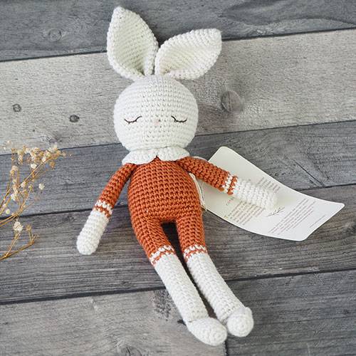 Doudou en coton bio Bunny terracotta Patti Oslo