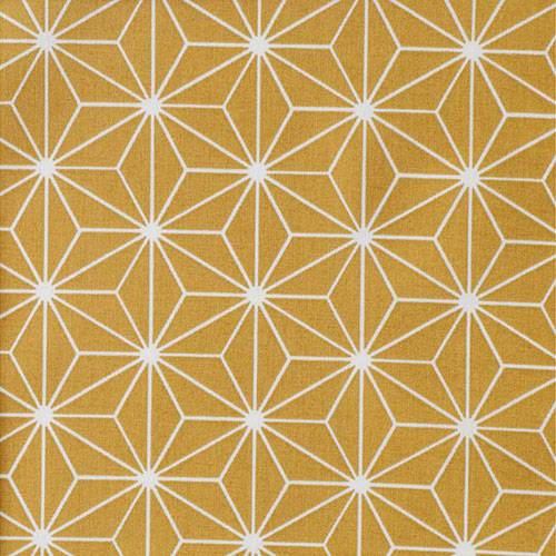 Tissu coton enduit - Formes géométriques Moutarde