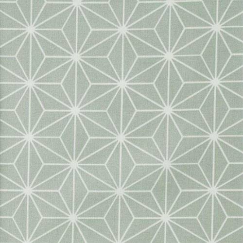 Tissu coton enduit - Formes géométriques Vert clair