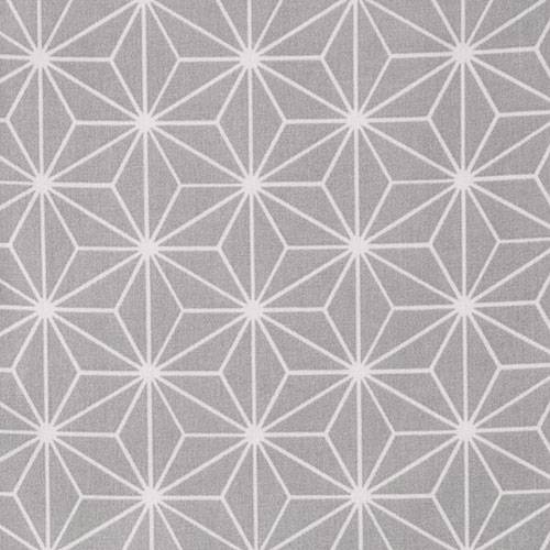 Tissu coton enduit - Formes géométriques Gris