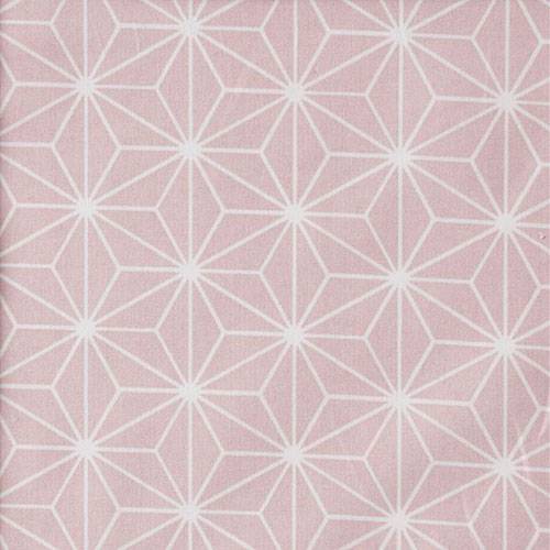 Tissu coton enduit - Formes géométriques rose