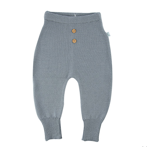 Pantalon tricoté en laine mérinos style Crawlers Iobio - Gris clair