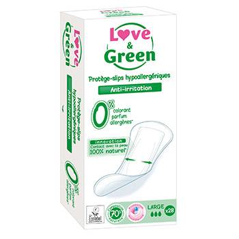 Protège-slips hypoallergéniques Large Love & Green