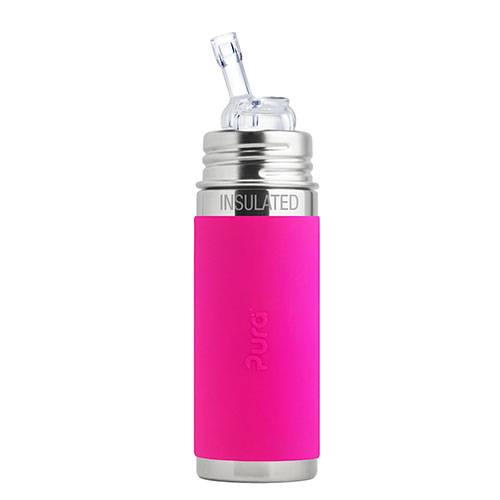 Gourde à paille Inox Isotherme 260ml Pura - Rose