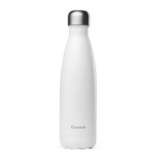 Bouteille inox isotherme Qwetch  - Blanc Mat