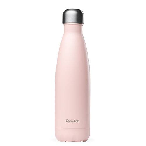 Bouteille inox isotherme Qwetch - Rose poudré