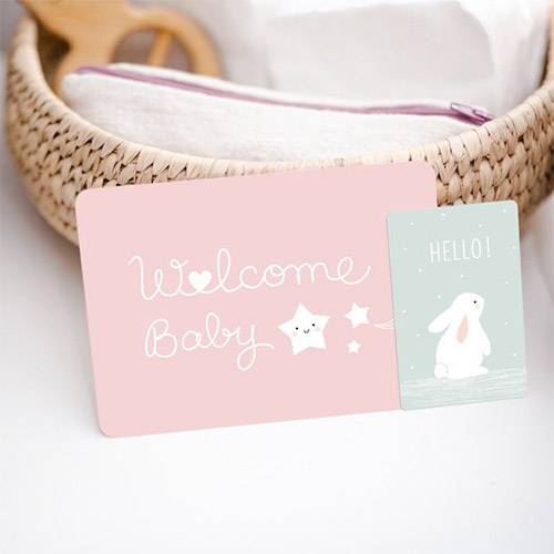 Carte "Welcome Baby" rose Zü