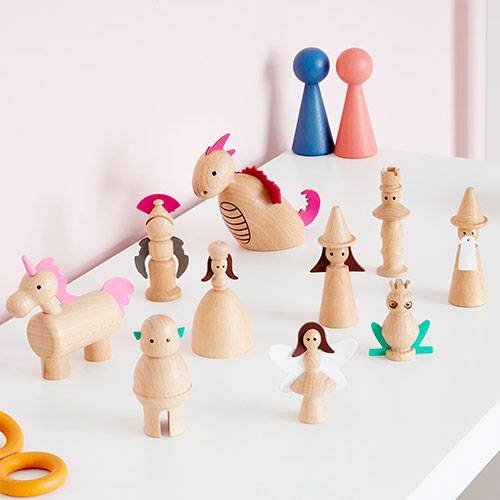 10 figurines enchantées en bois Tickit
